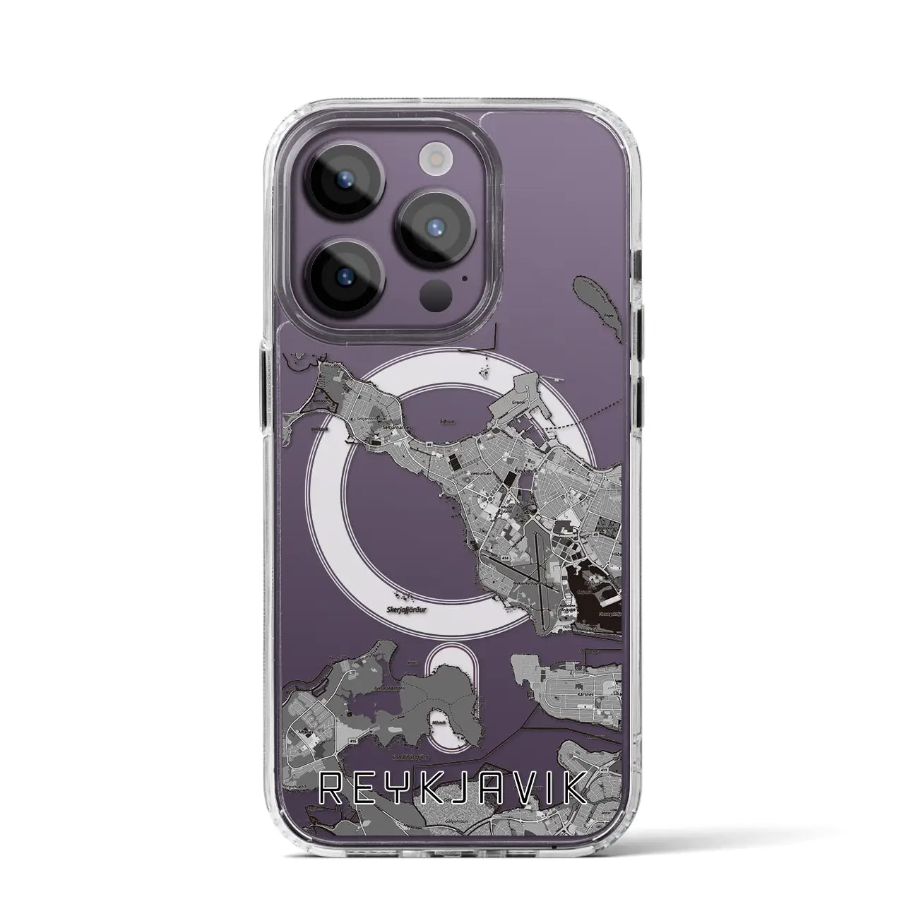 【レイキャヴィーク(アイスランド)】地図柄iPhoneケース(MagSafeタイプ)