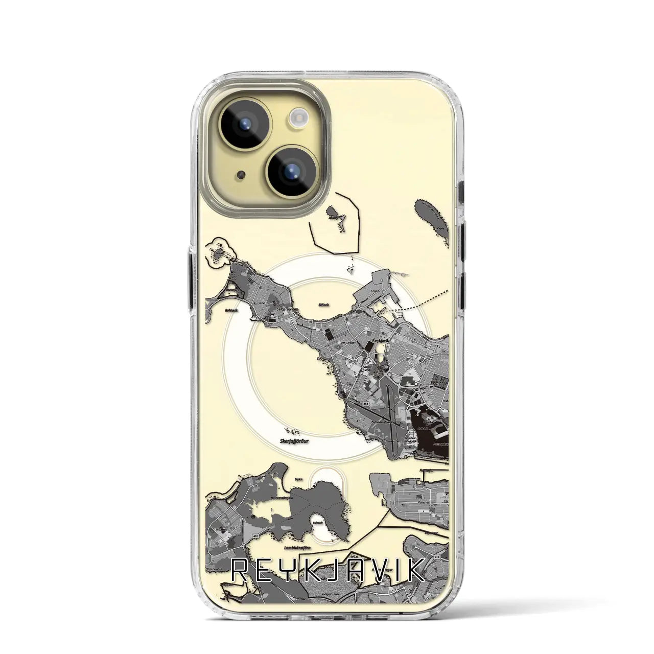 【レイキャヴィーク(アイスランド)】地図柄iPhoneケース(MagSafeタイプ)