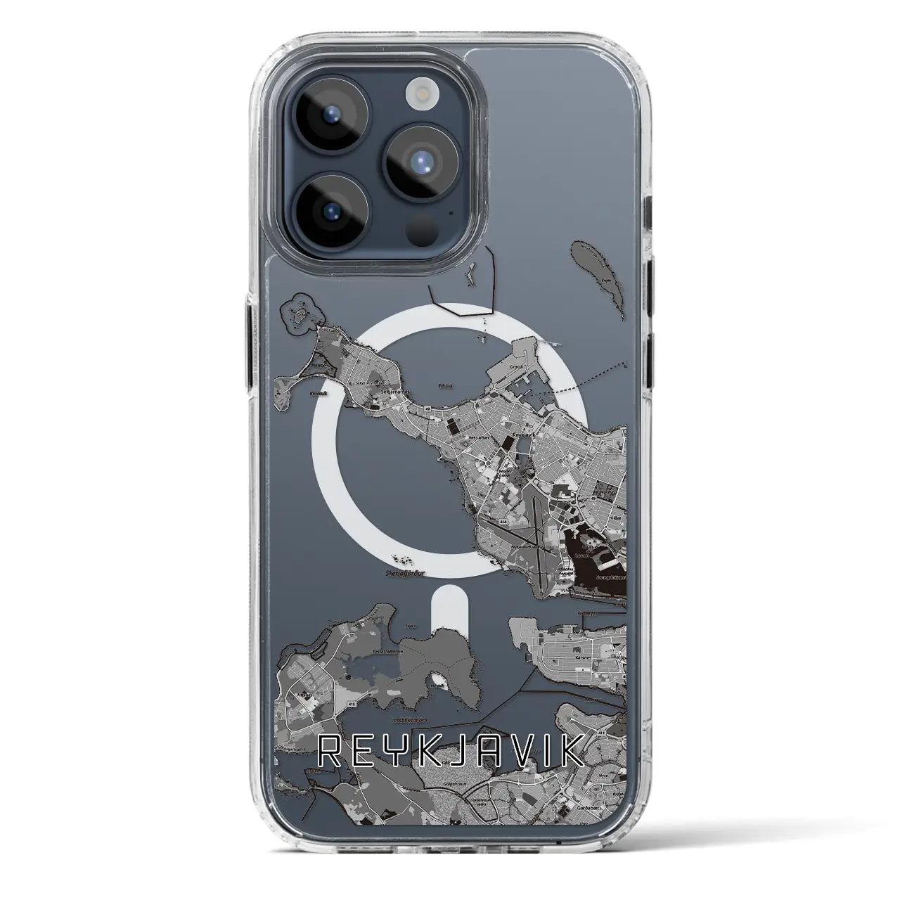 【レイキャヴィーク(アイスランド)】地図柄iPhoneケース(MagSafeタイプ)