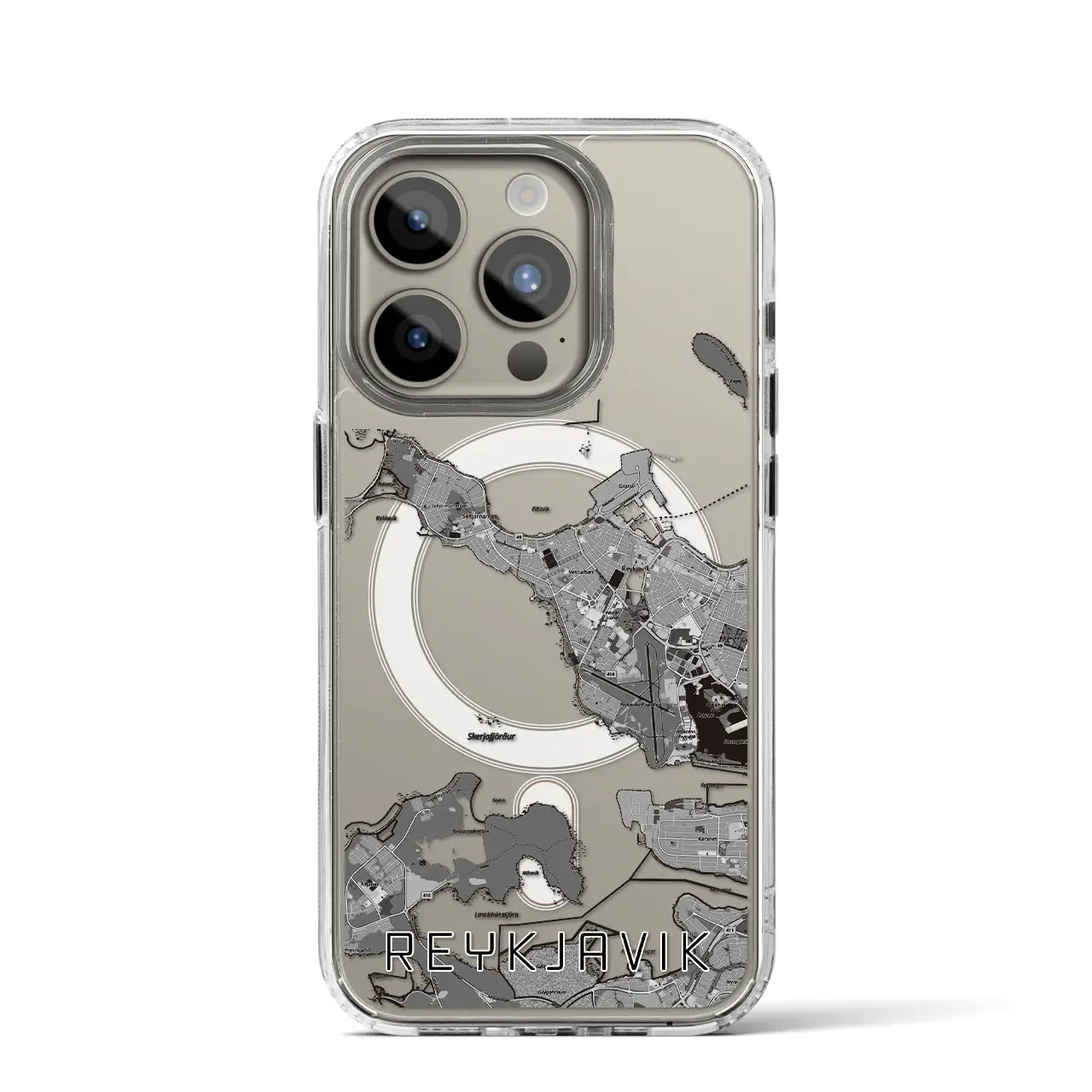 【レイキャヴィーク(アイスランド)】地図柄iPhoneケース(MagSafeタイプ)