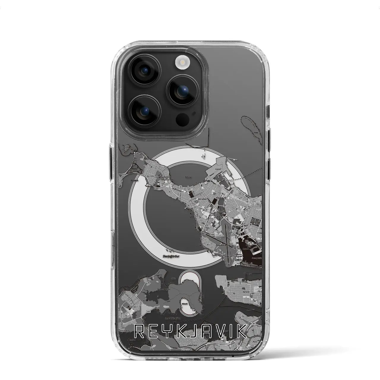 【レイキャヴィーク(アイスランド)】地図柄iPhoneケース(MagSafeタイプ)
