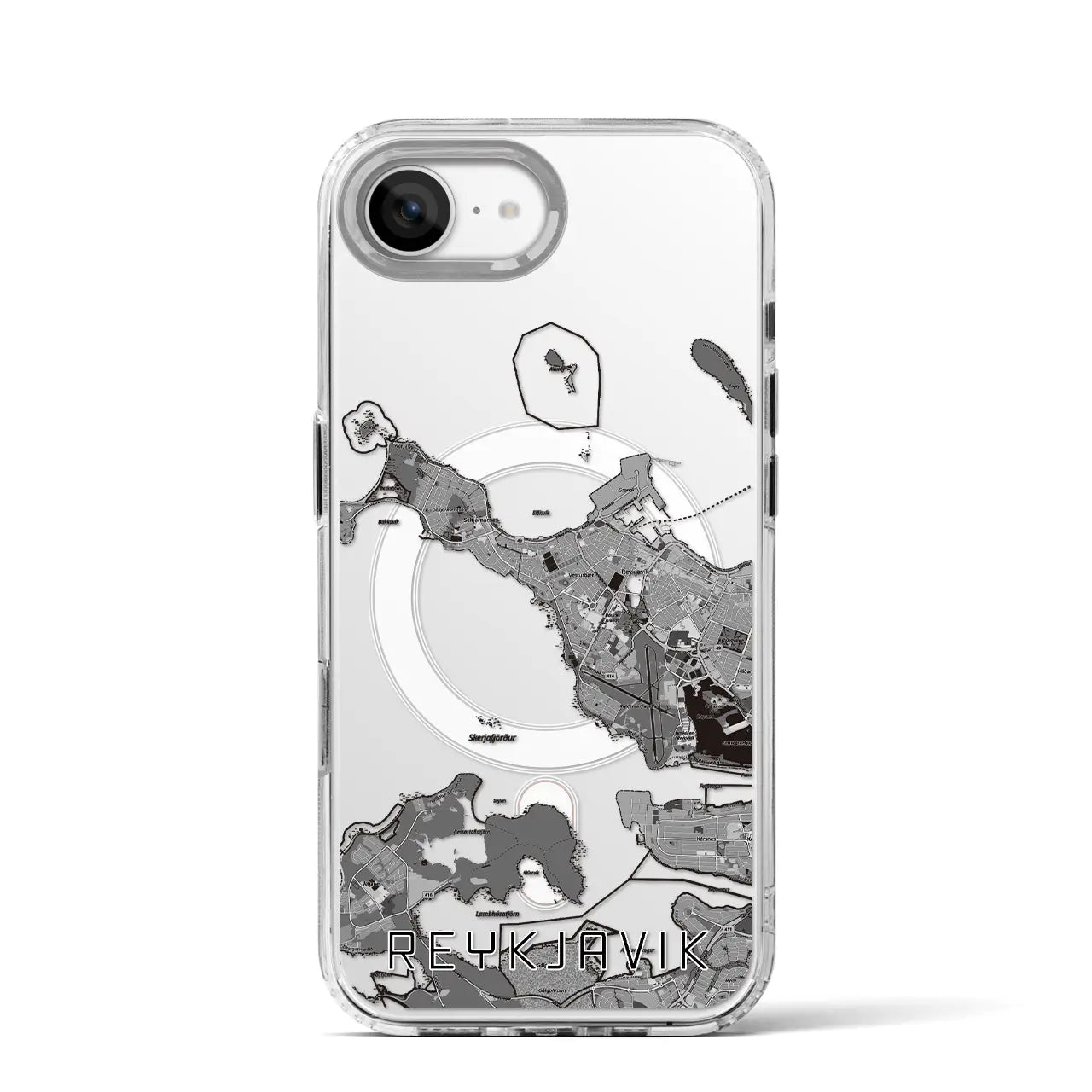 【レイキャヴィーク(アイスランド)】地図柄iPhoneケース(MagSafeタイプ)