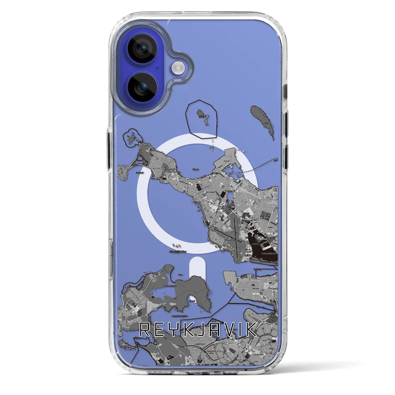 【レイキャヴィーク(アイスランド)】地図柄iPhoneケース(MagSafeタイプ)