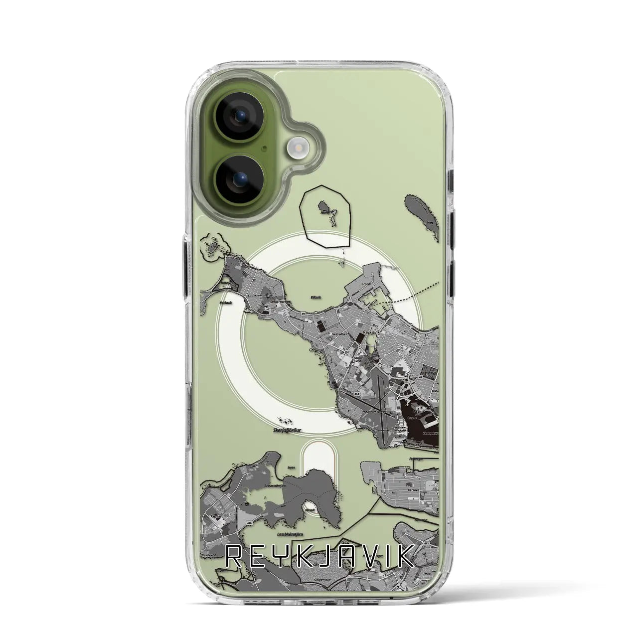 【レイキャヴィーク(アイスランド)】地図柄iPhoneケース(MagSafeタイプ)