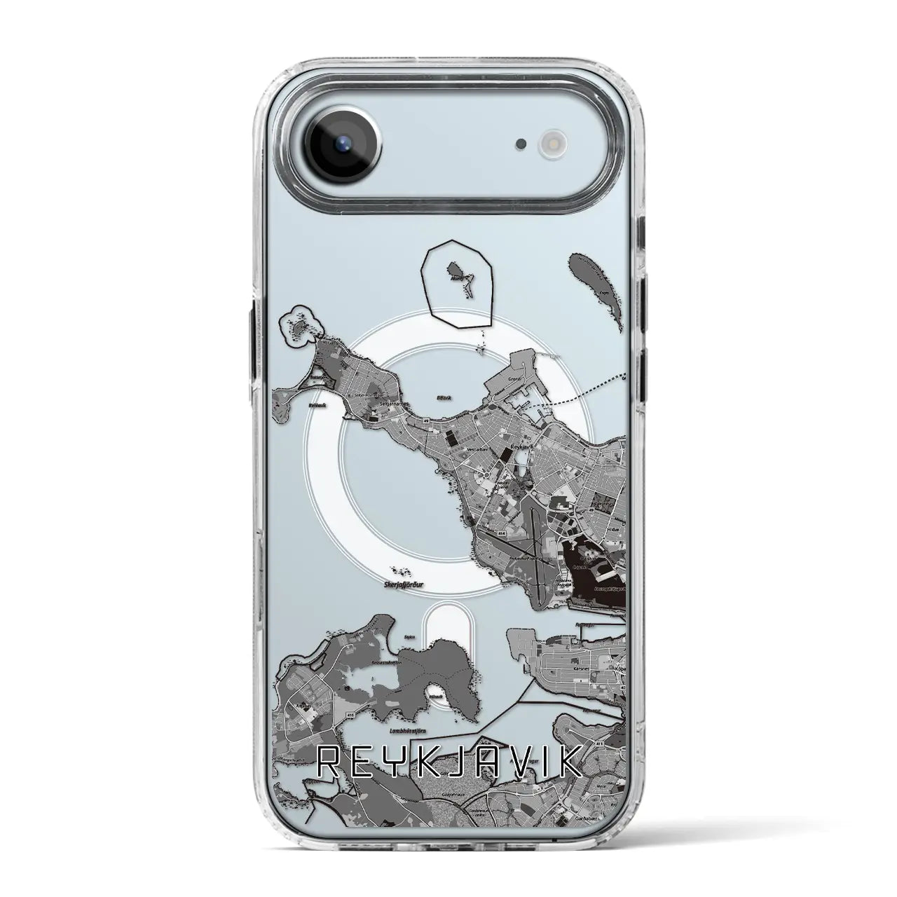 【レイキャヴィーク(アイスランド)】地図柄iPhoneケース(MagSafeタイプ)
