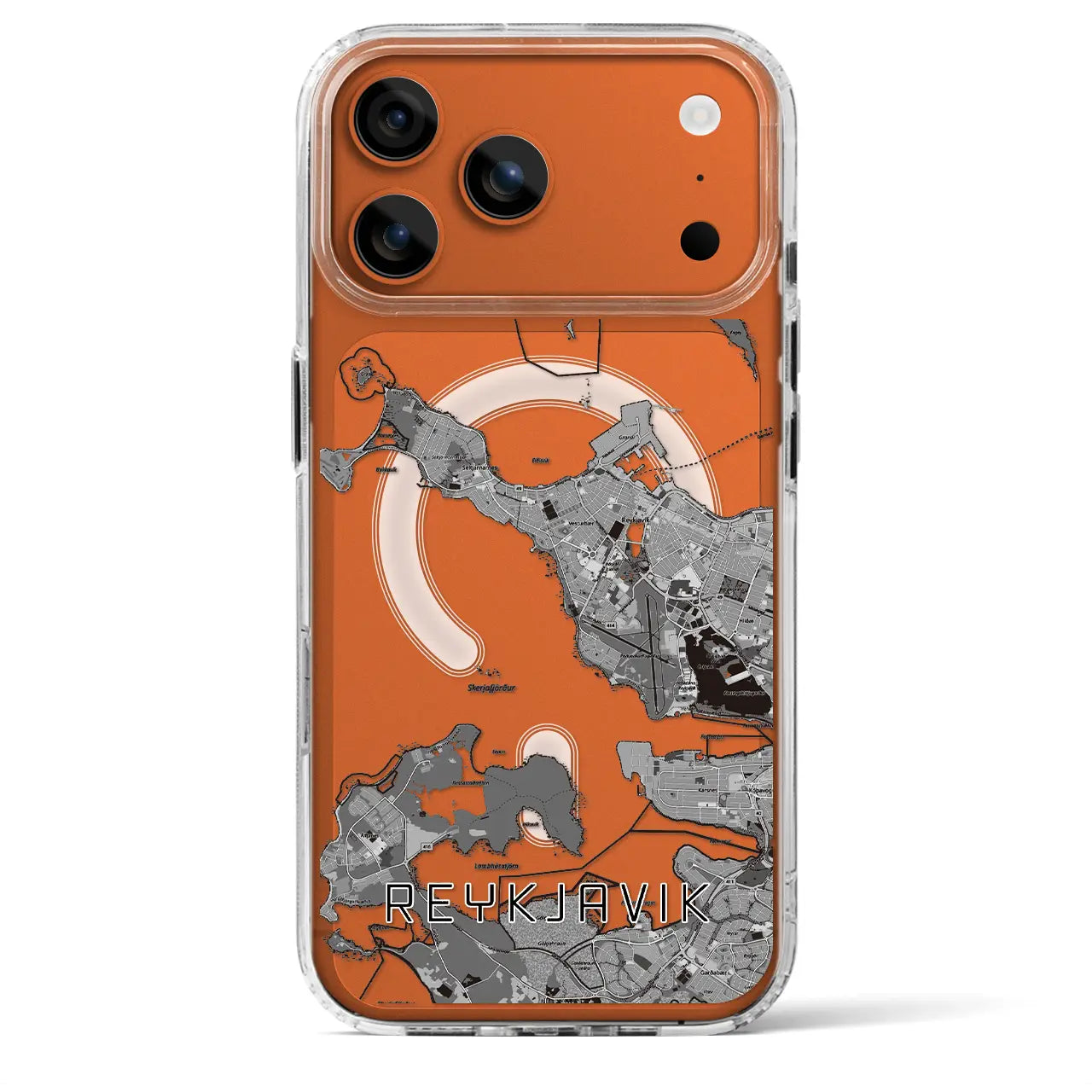 【レイキャヴィーク(アイスランド)】地図柄iPhoneケース(MagSafeタイプ)