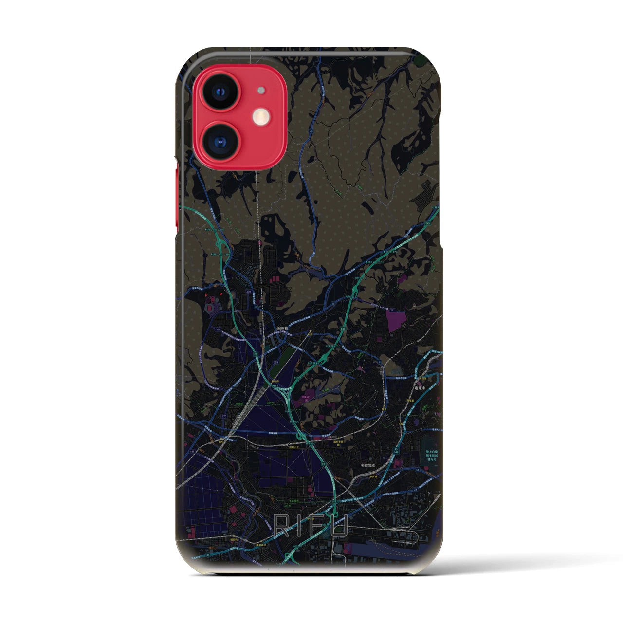 【利府(宮城県)】地図柄iPhoneケース(バックカバータイプ)