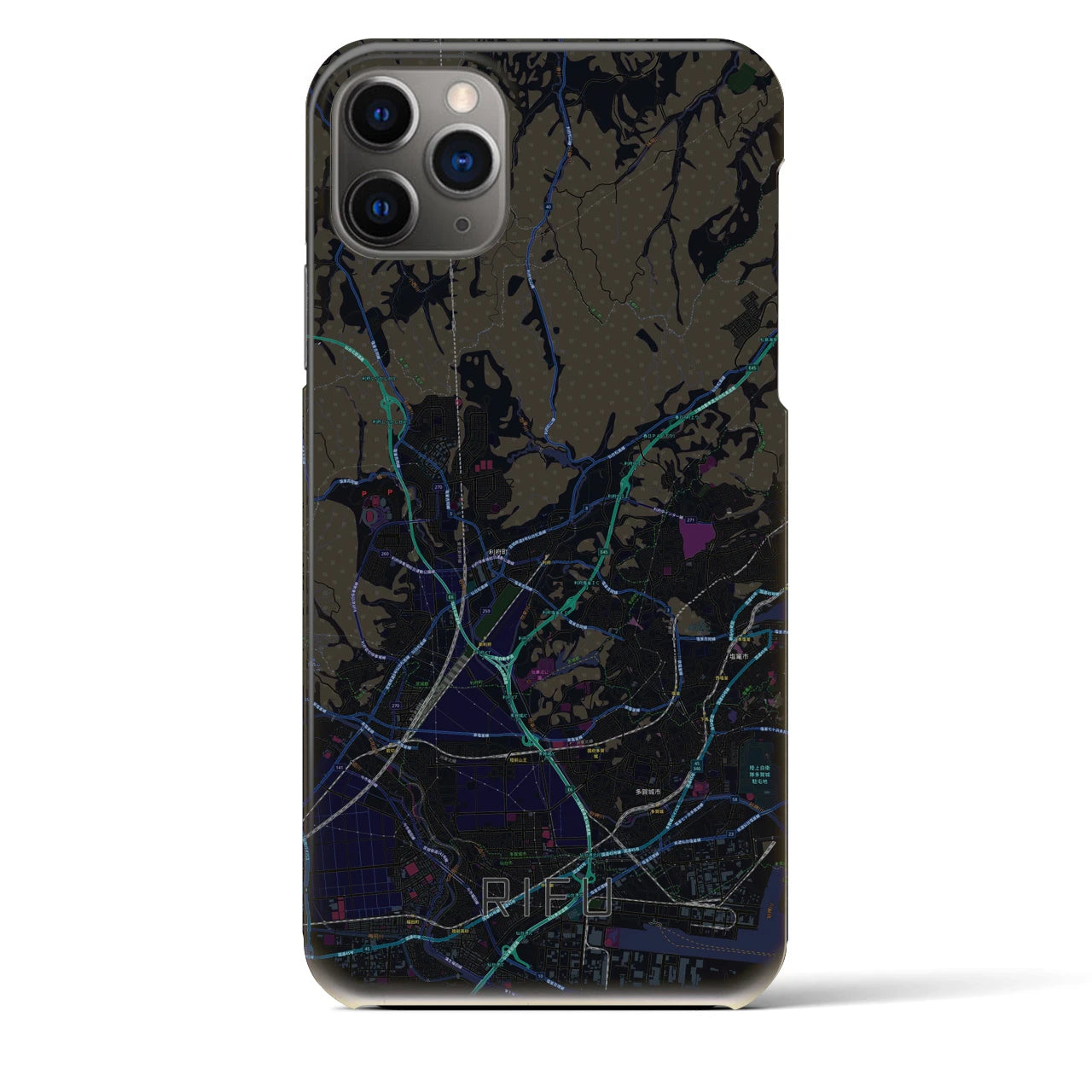 【利府(宮城県)】地図柄iPhoneケース(バックカバータイプ)