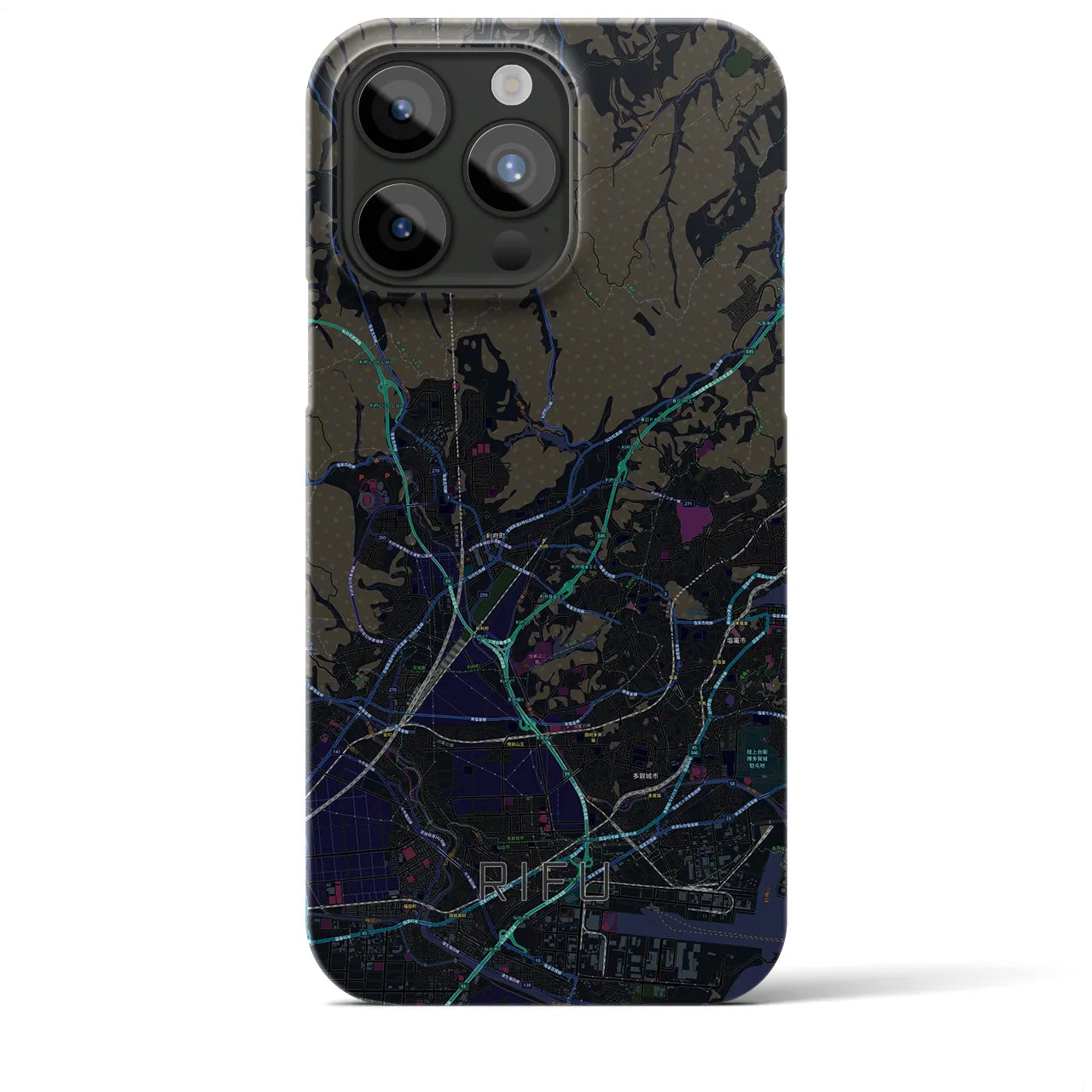 【利府(宮城県)】地図柄iPhoneケース(バックカバータイプ)