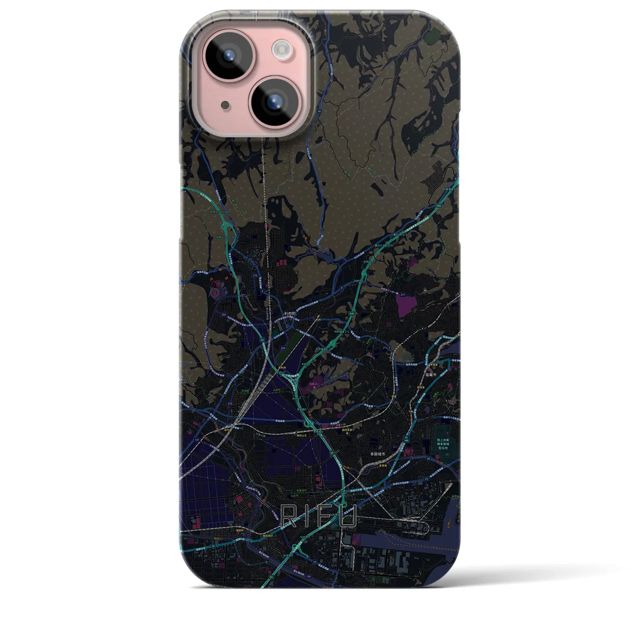 【利府(宮城県)】地図柄iPhoneケース(バックカバータイプ)