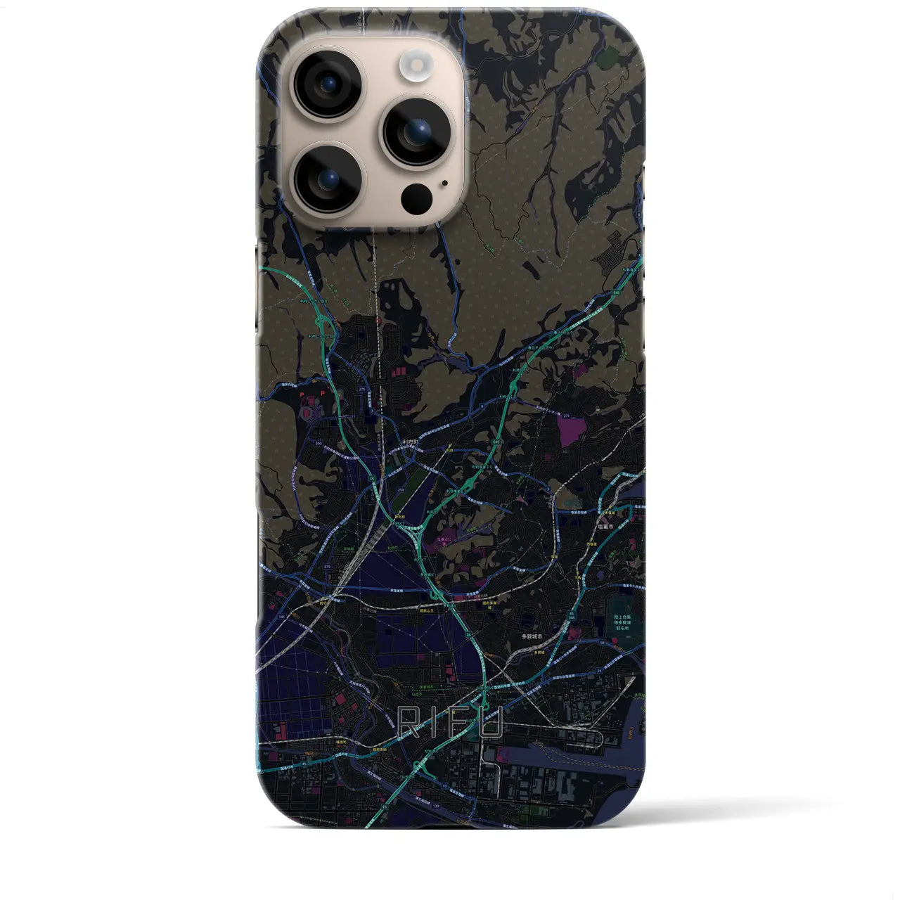 【利府(宮城県)】地図柄iPhoneケース(バックカバータイプ)