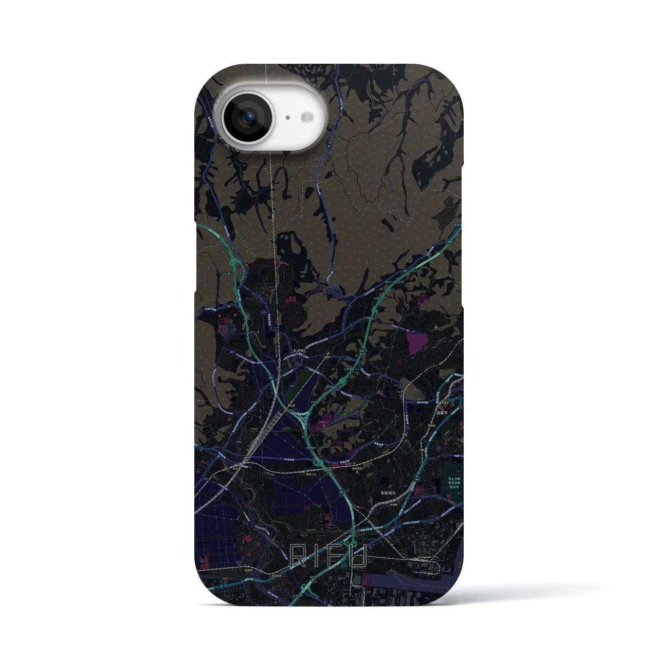 【利府(宮城県)】地図柄iPhoneケース(バックカバータイプ)