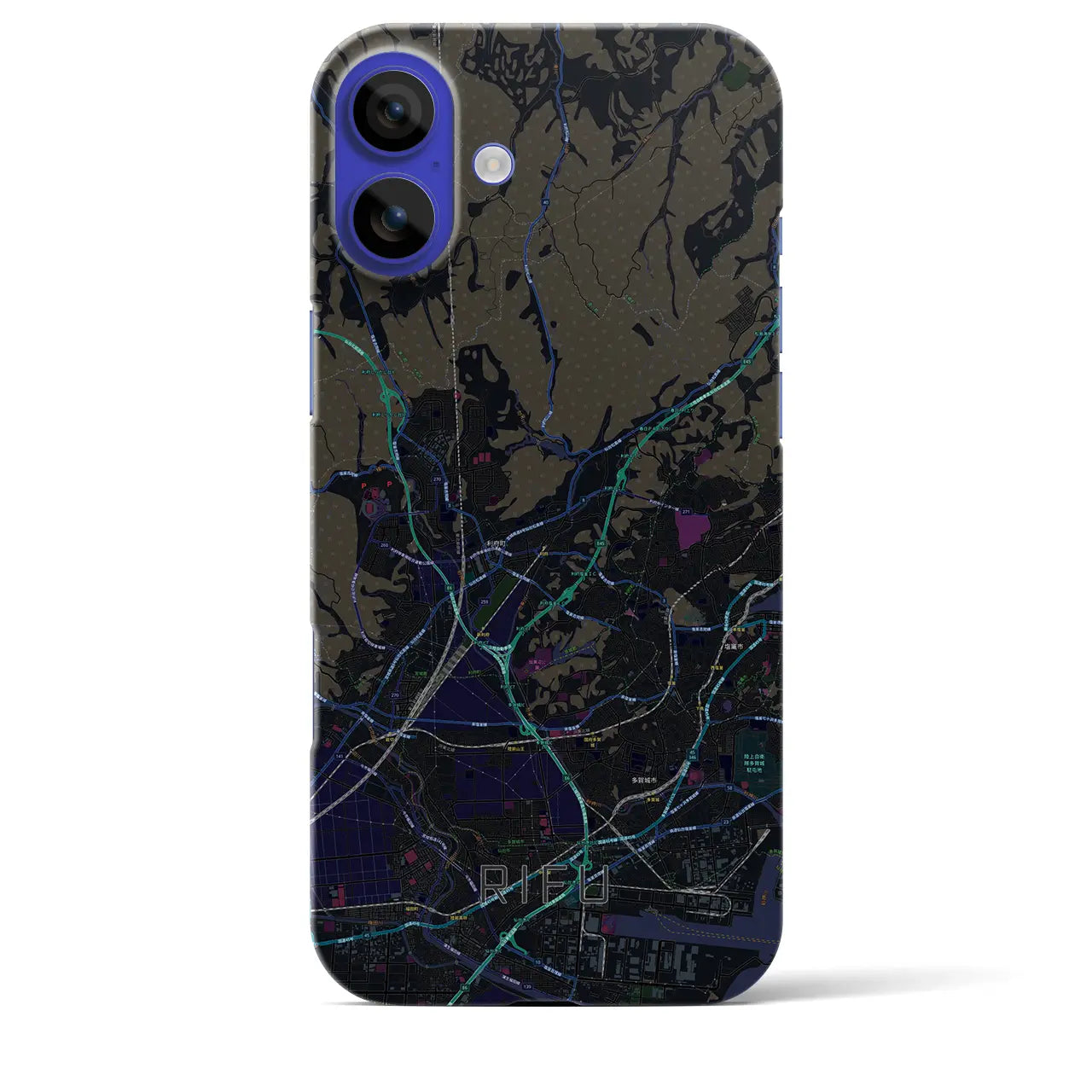 【利府(宮城県)】地図柄iPhoneケース(バックカバータイプ)