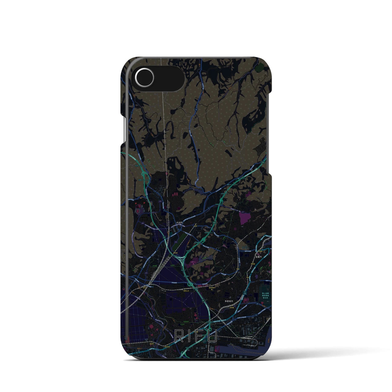 【利府(宮城県)】地図柄iPhoneケース(バックカバータイプ)