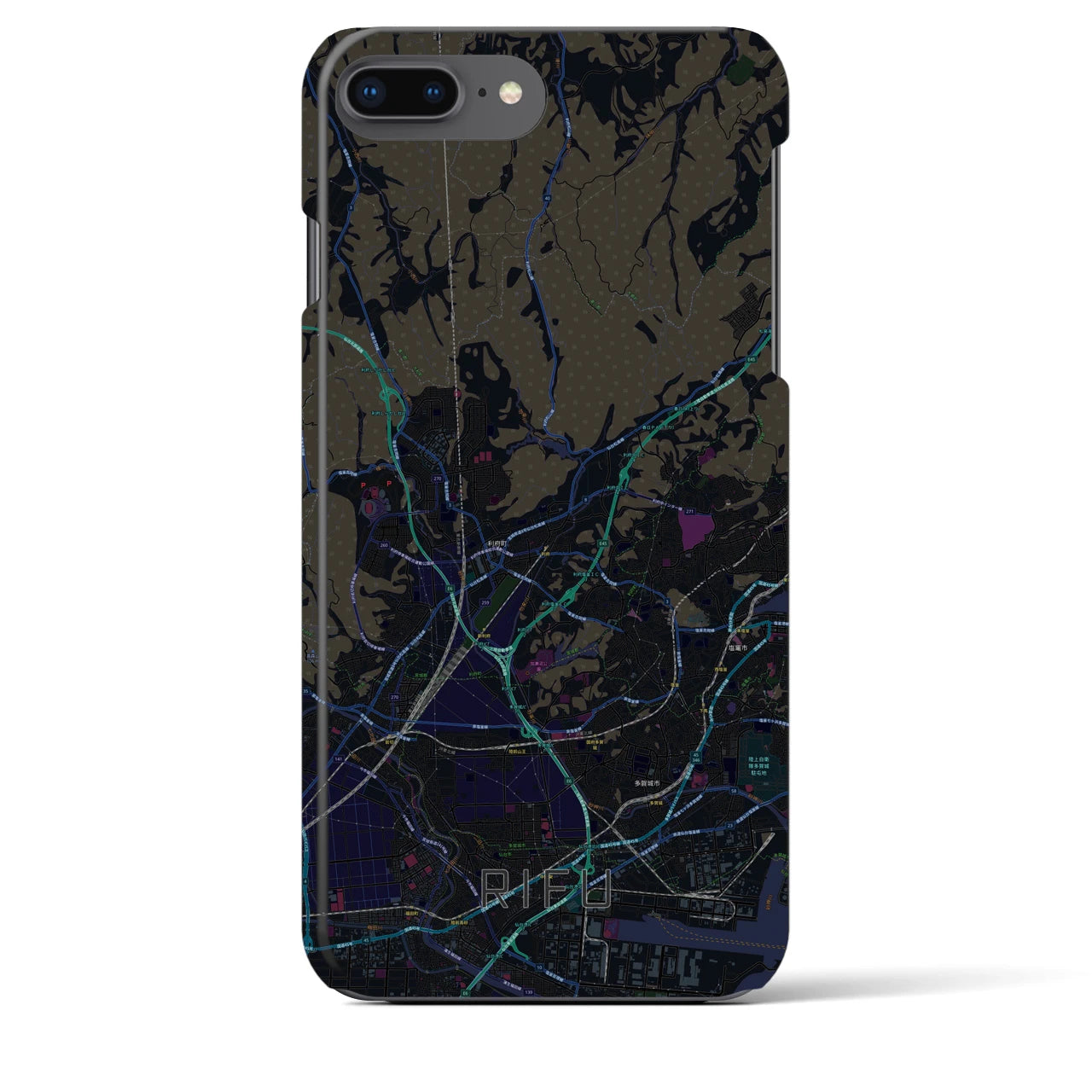 【利府(宮城県)】地図柄iPhoneケース(バックカバータイプ)