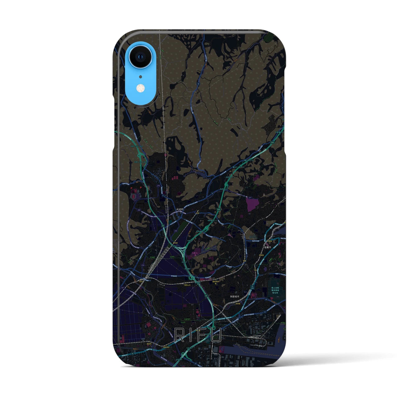 【利府(宮城県)】地図柄iPhoneケース(バックカバータイプ)