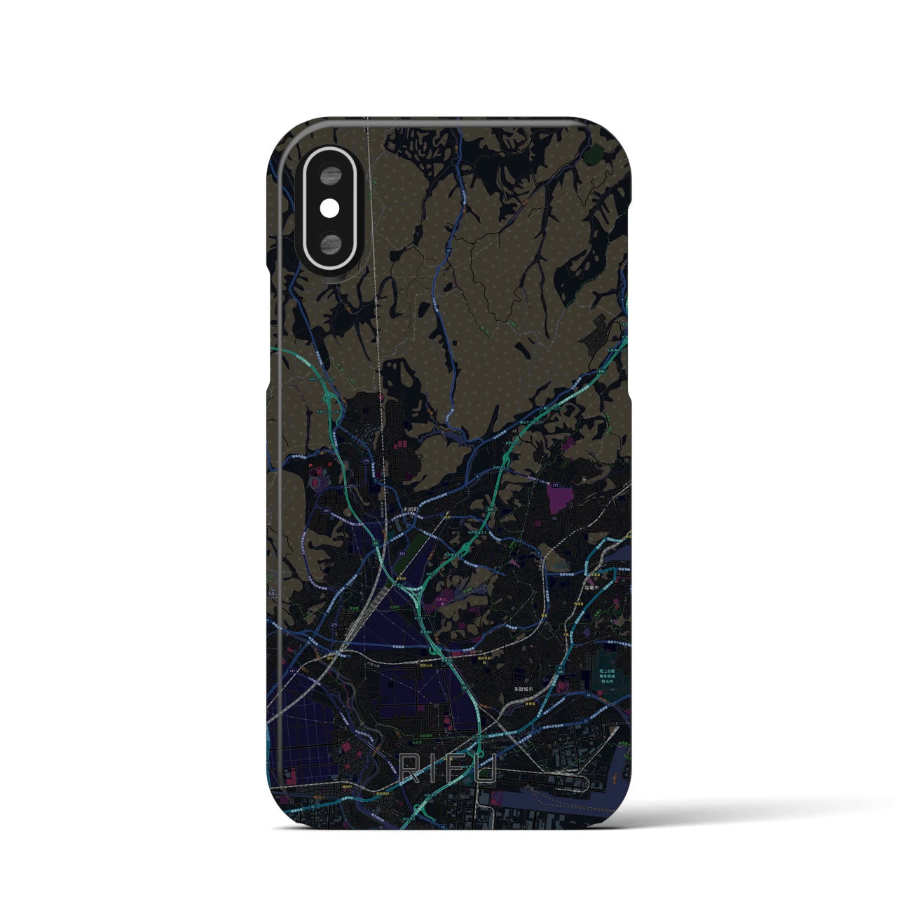 【利府(宮城県)】地図柄iPhoneケース(バックカバータイプ)