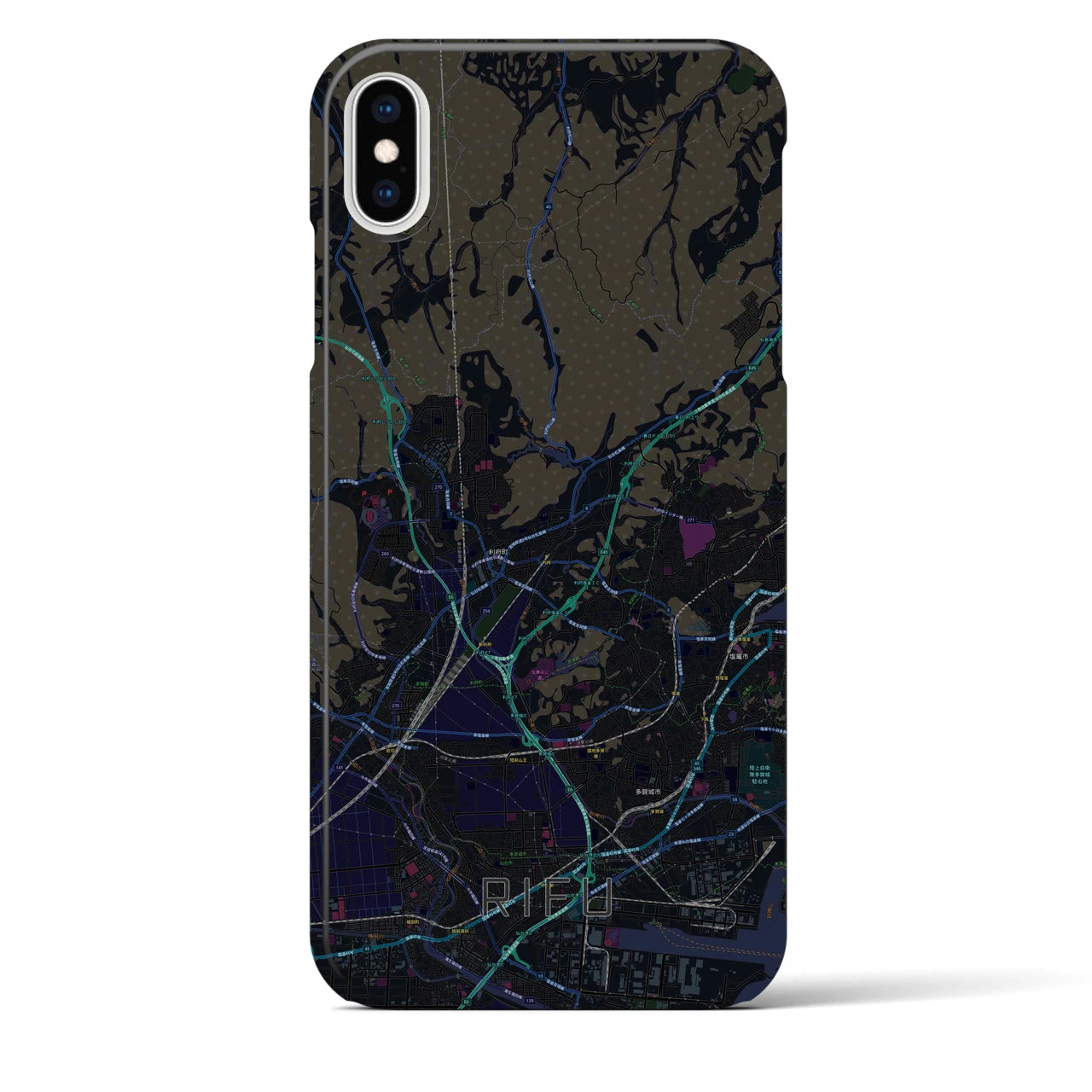 【利府(宮城県)】地図柄iPhoneケース(バックカバータイプ)