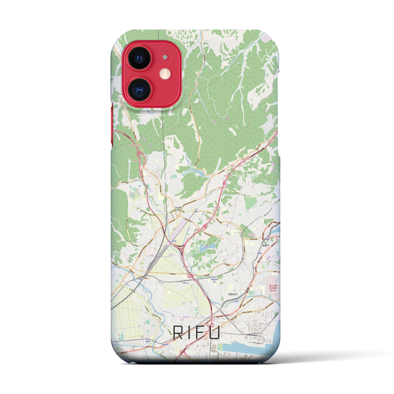 【利府(宮城県)】地図柄iPhoneケース(バックカバータイプ)