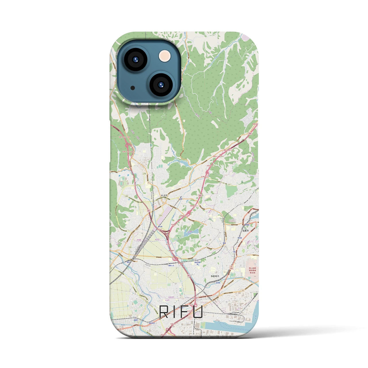 【利府(宮城県)】地図柄iPhoneケース(バックカバータイプ)