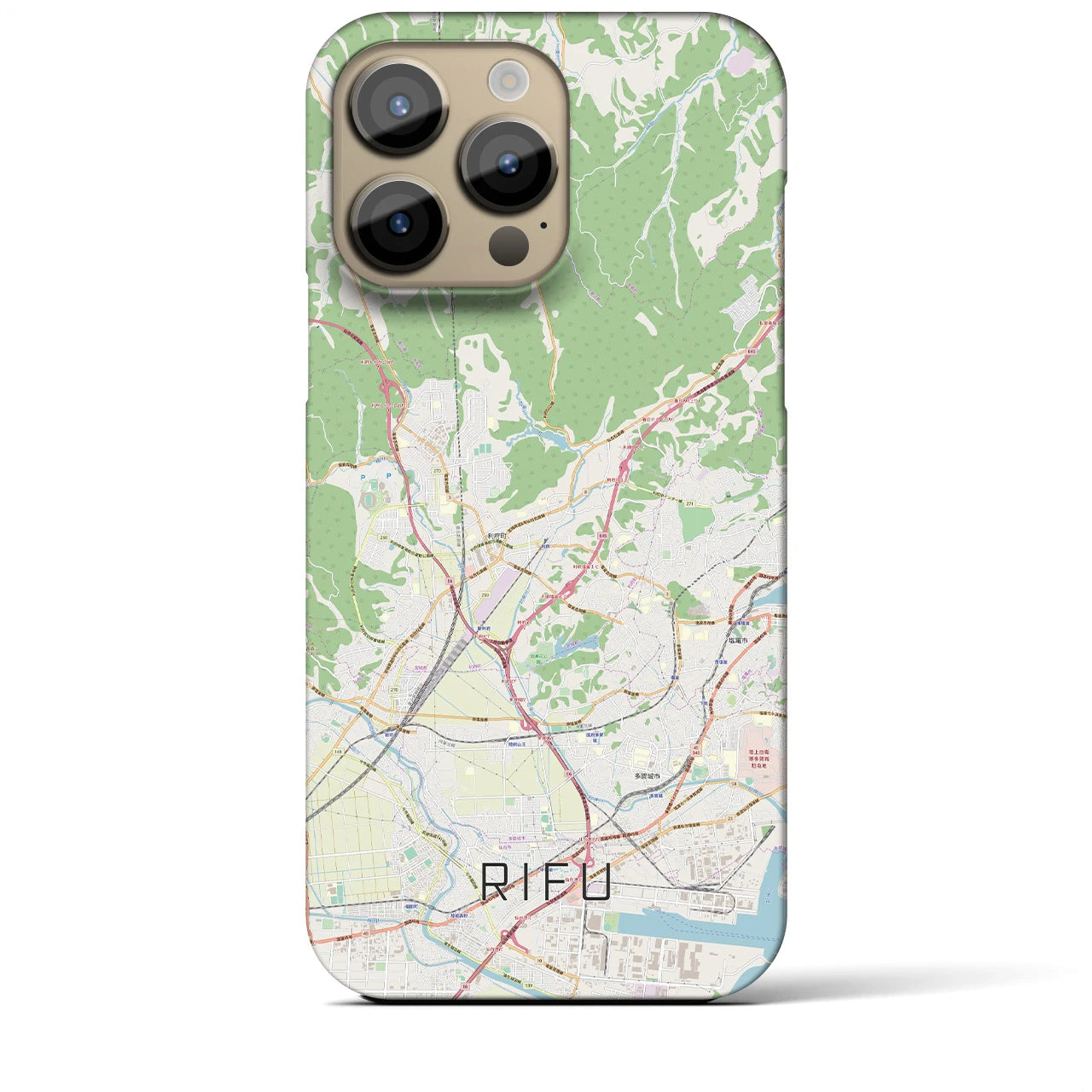 【利府(宮城県)】地図柄iPhoneケース(バックカバータイプ)