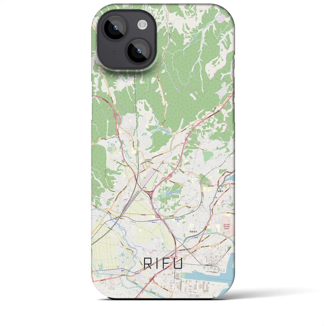 【利府(宮城県)】地図柄iPhoneケース(バックカバータイプ)