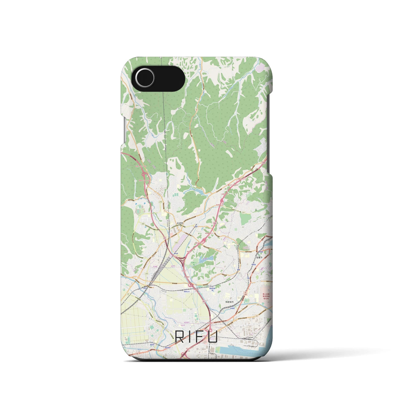 【利府(宮城県)】地図柄iPhoneケース(バックカバータイプ)