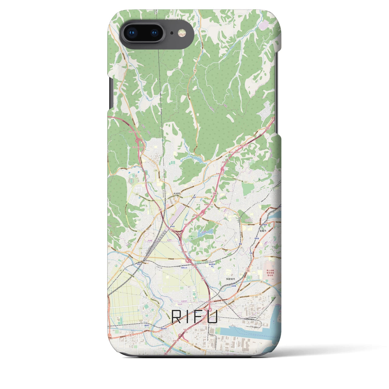 【利府(宮城県)】地図柄iPhoneケース(バックカバータイプ)