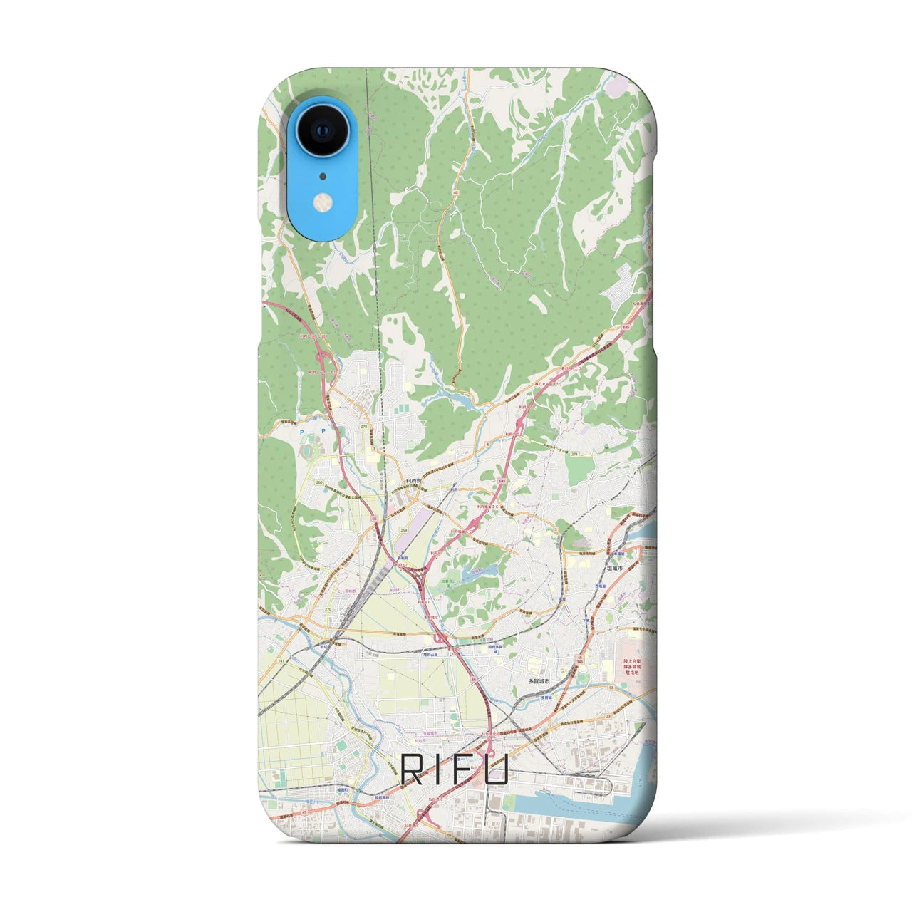 【利府(宮城県)】地図柄iPhoneケース(バックカバータイプ)