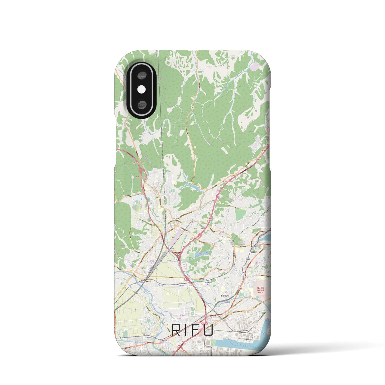 【利府(宮城県)】地図柄iPhoneケース(バックカバータイプ)