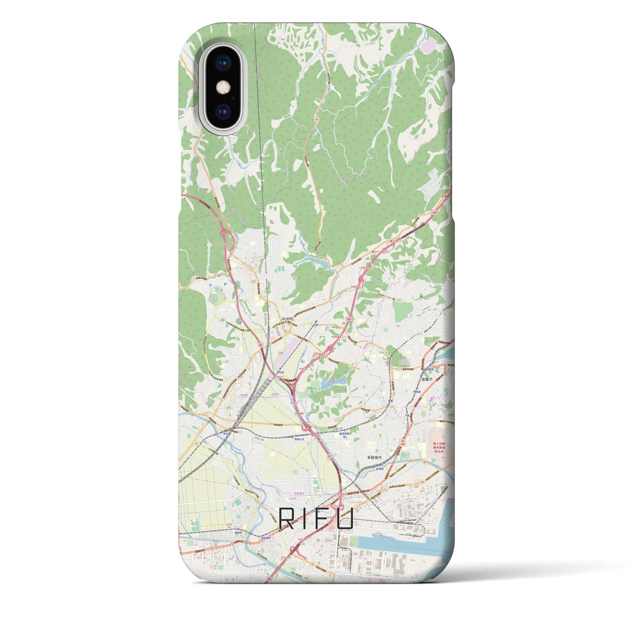 【利府(宮城県)】地図柄iPhoneケース(バックカバータイプ)