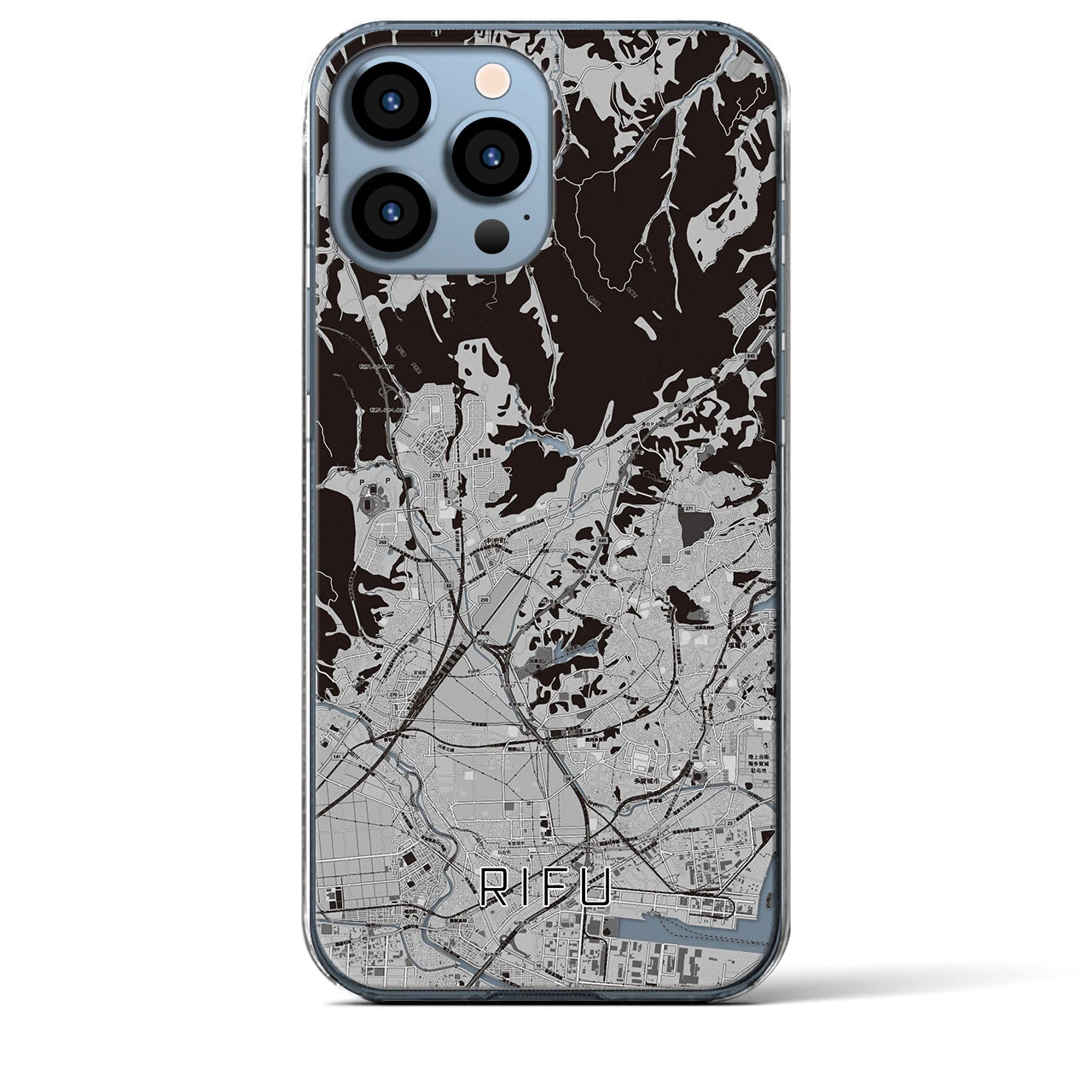 【利府(宮城県)】地図柄iPhoneケース(クリアタイプ)