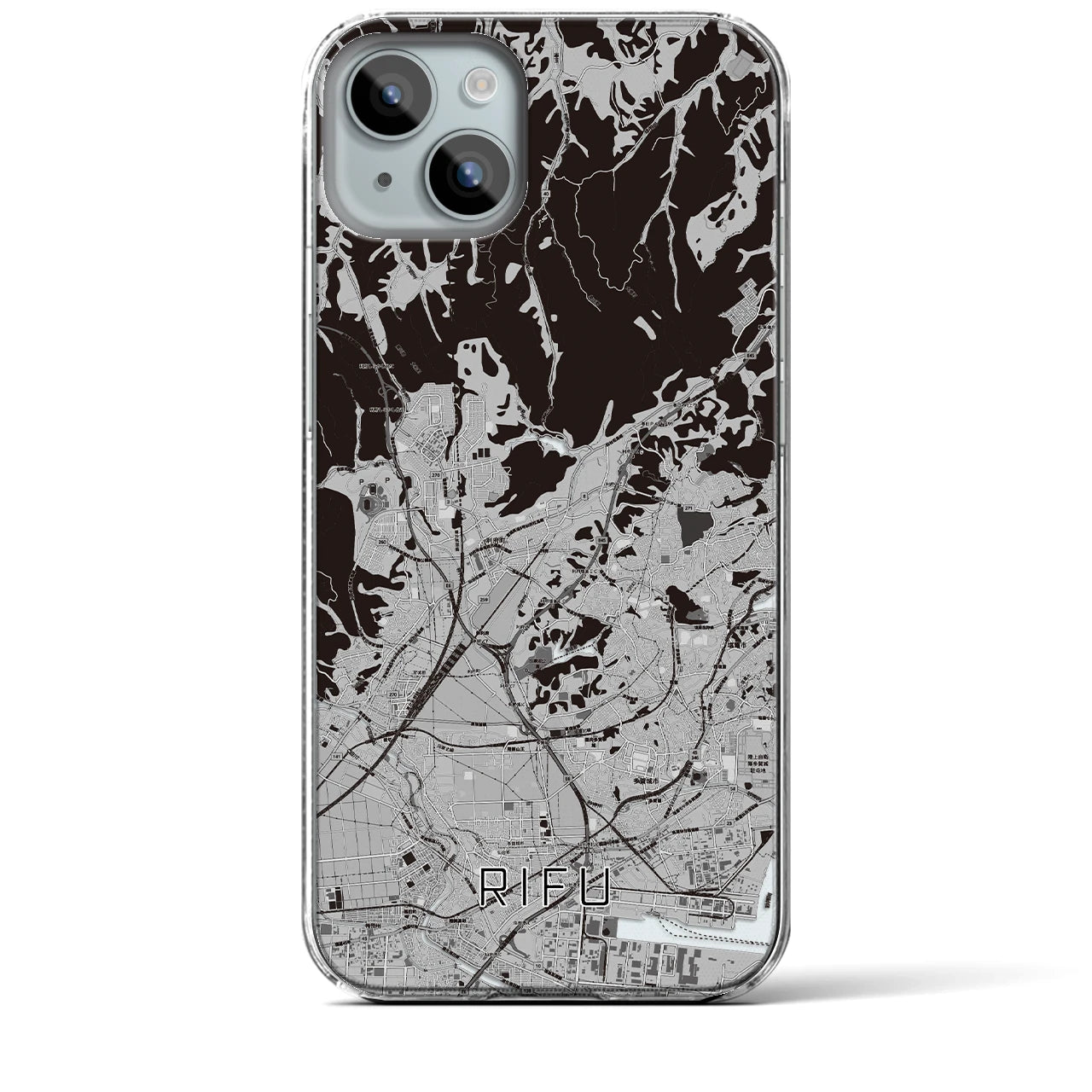 【利府(宮城県)】地図柄iPhoneケース(クリアタイプ)