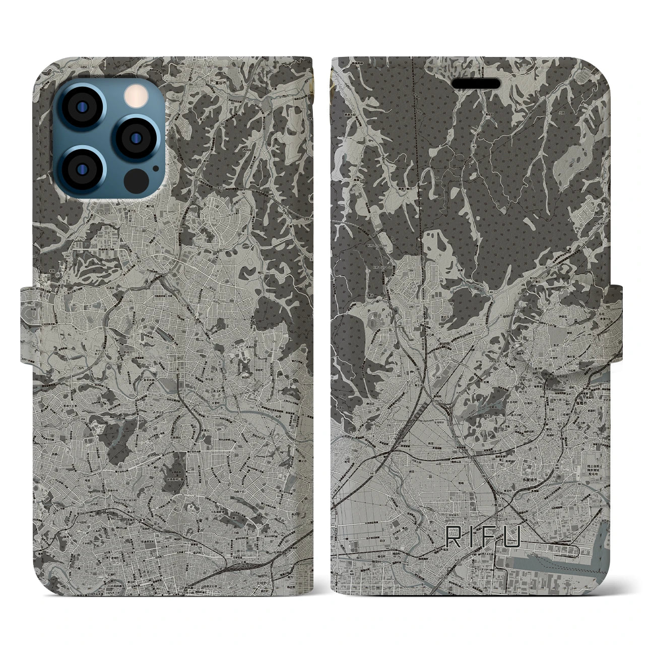 【利府(宮城県)】地図柄iPhoneケース(手帳タイプ)