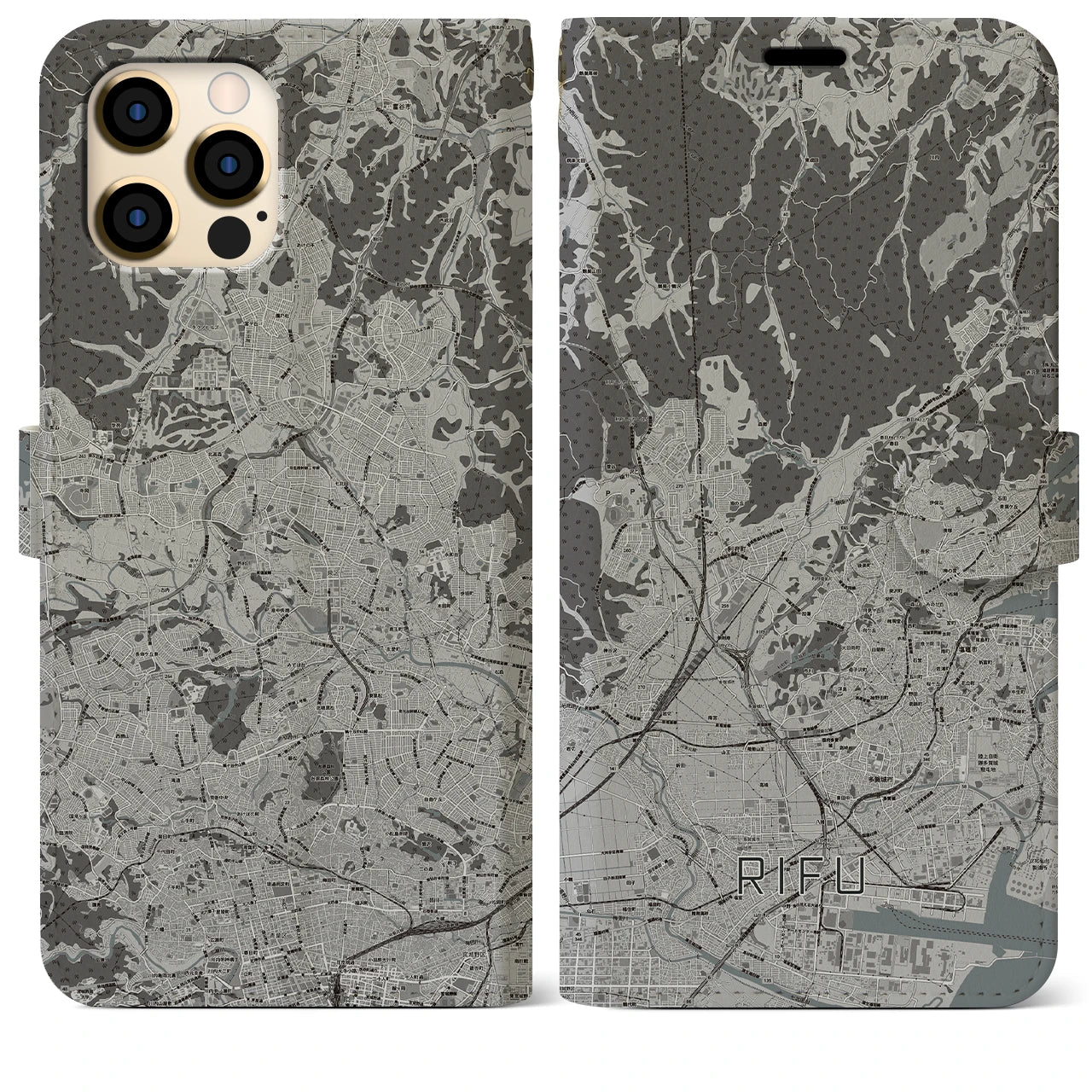 【利府(宮城県)】地図柄iPhoneケース(手帳タイプ)