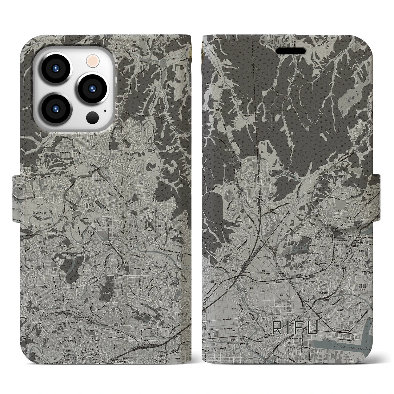 【利府(宮城県)】地図柄iPhoneケース(手帳タイプ)