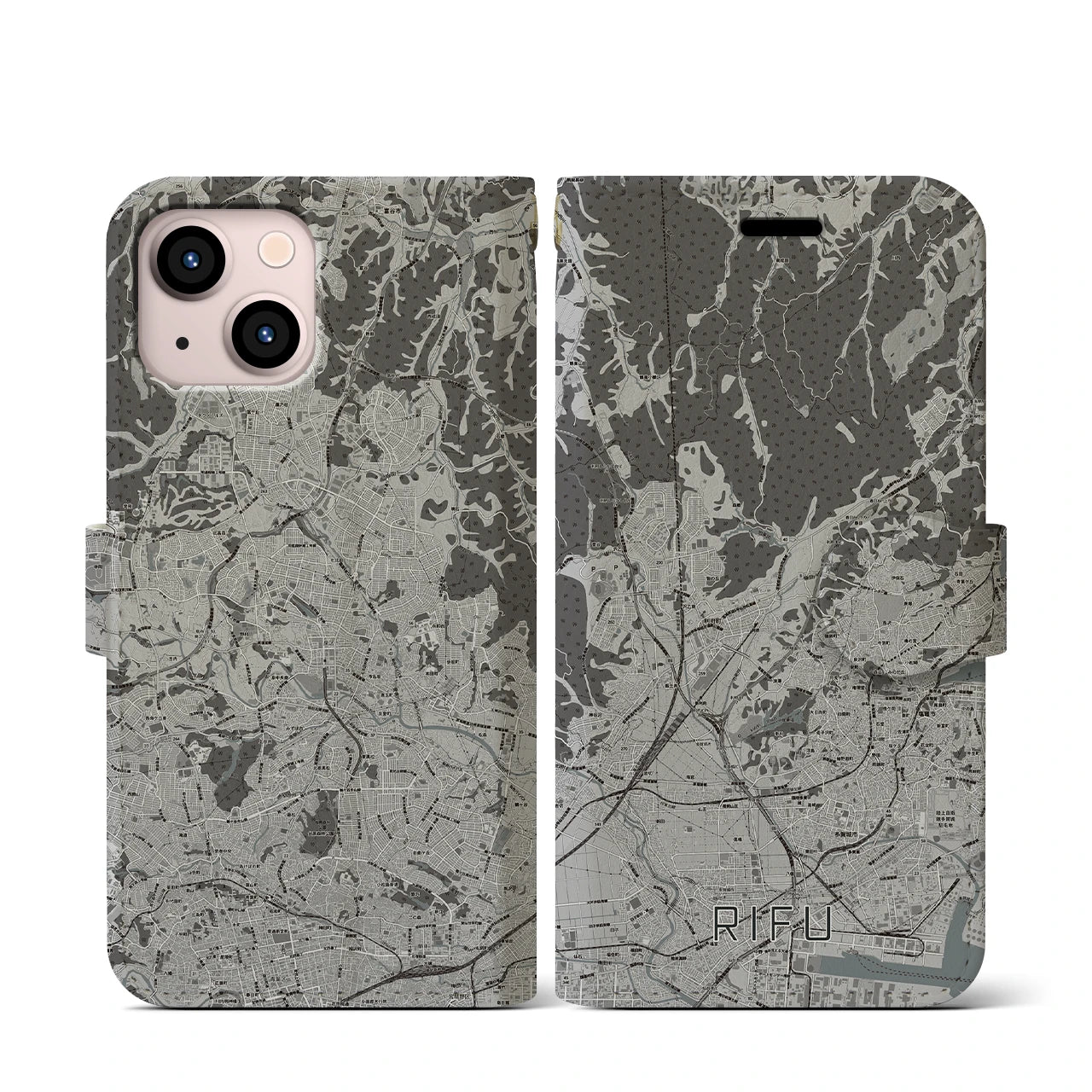 【利府(宮城県)】地図柄iPhoneケース(手帳タイプ)