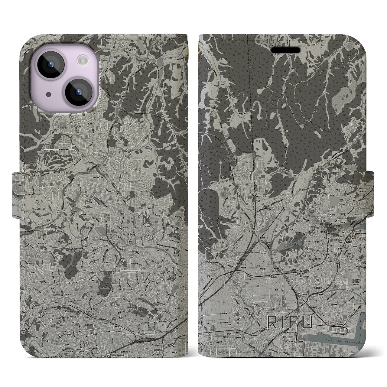 【利府(宮城県)】地図柄iPhoneケース(手帳タイプ)