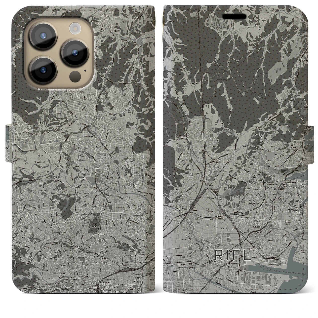 【利府(宮城県)】地図柄iPhoneケース(手帳タイプ)