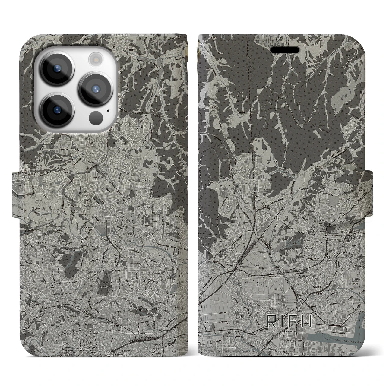 【利府(宮城県)】地図柄iPhoneケース(手帳タイプ)