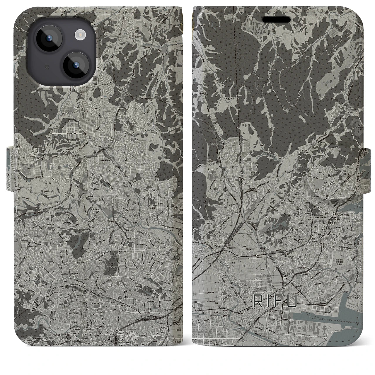 【利府(宮城県)】地図柄iPhoneケース(手帳タイプ)