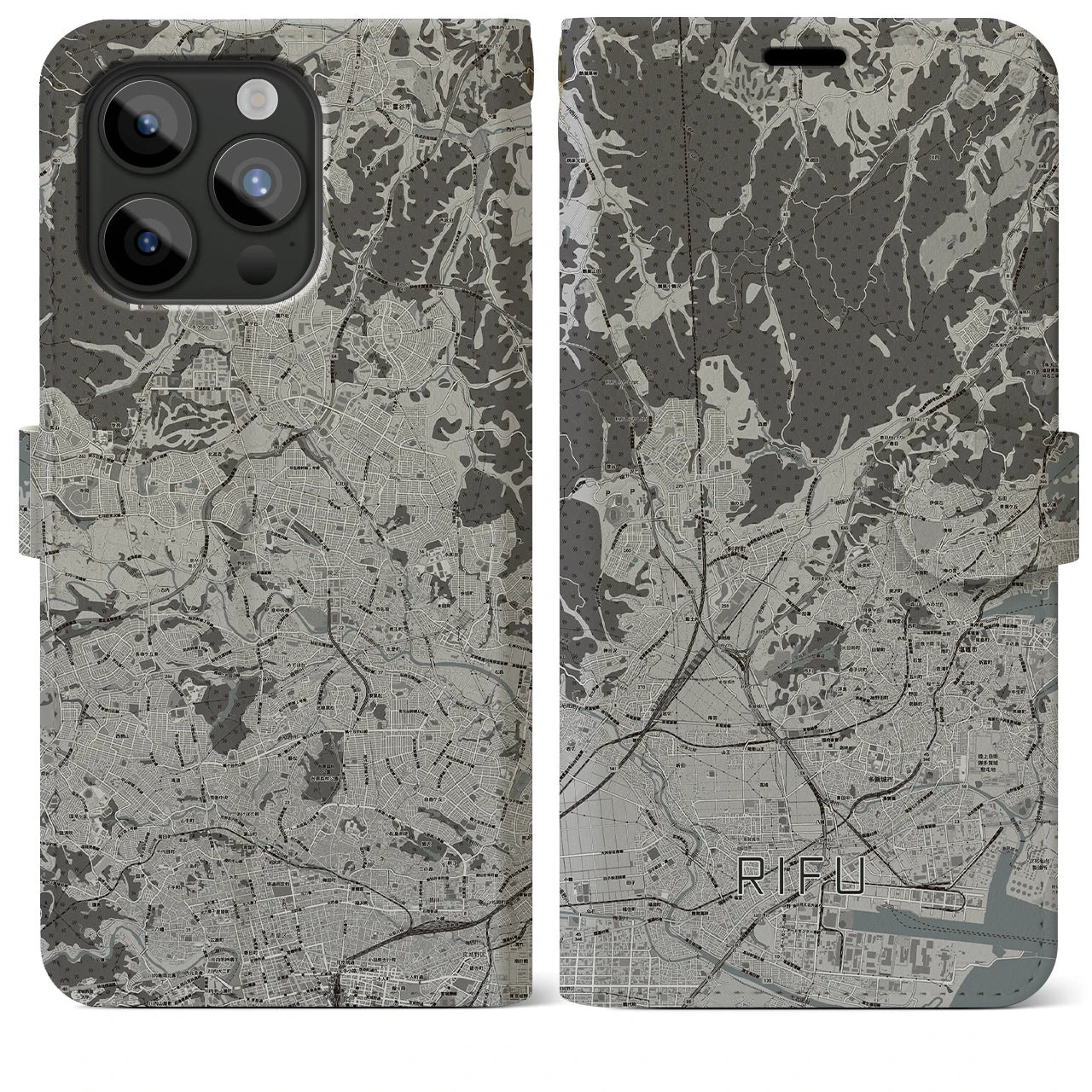 【利府(宮城県)】地図柄iPhoneケース(手帳タイプ)