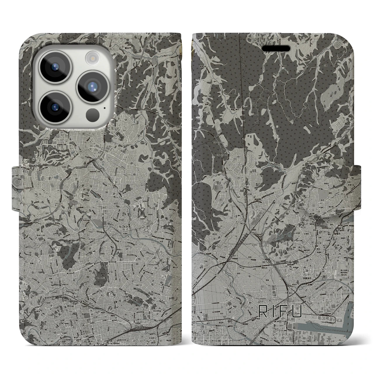 【利府(宮城県)】地図柄iPhoneケース(手帳タイプ)