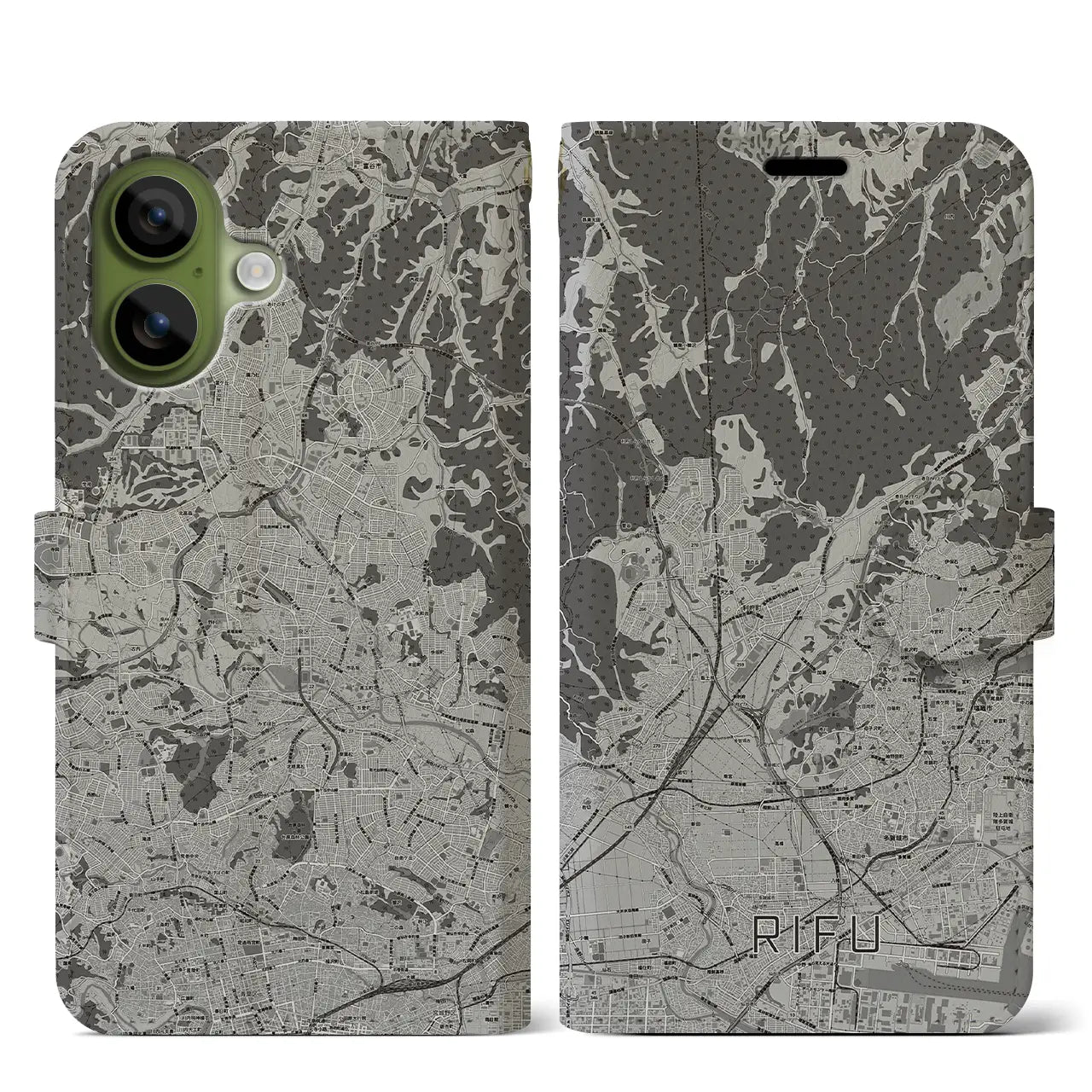 【利府(宮城県)】地図柄iPhoneケース(手帳タイプ)