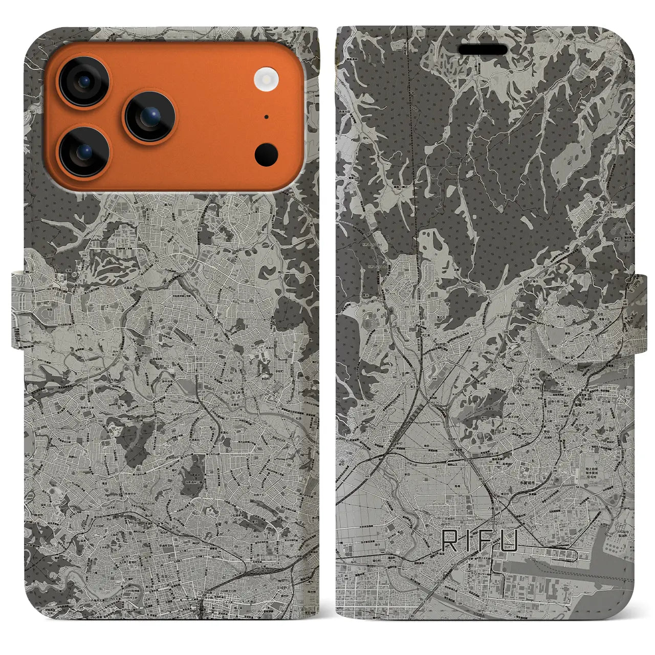 【利府(宮城県)】地図柄iPhoneケース(手帳タイプ)