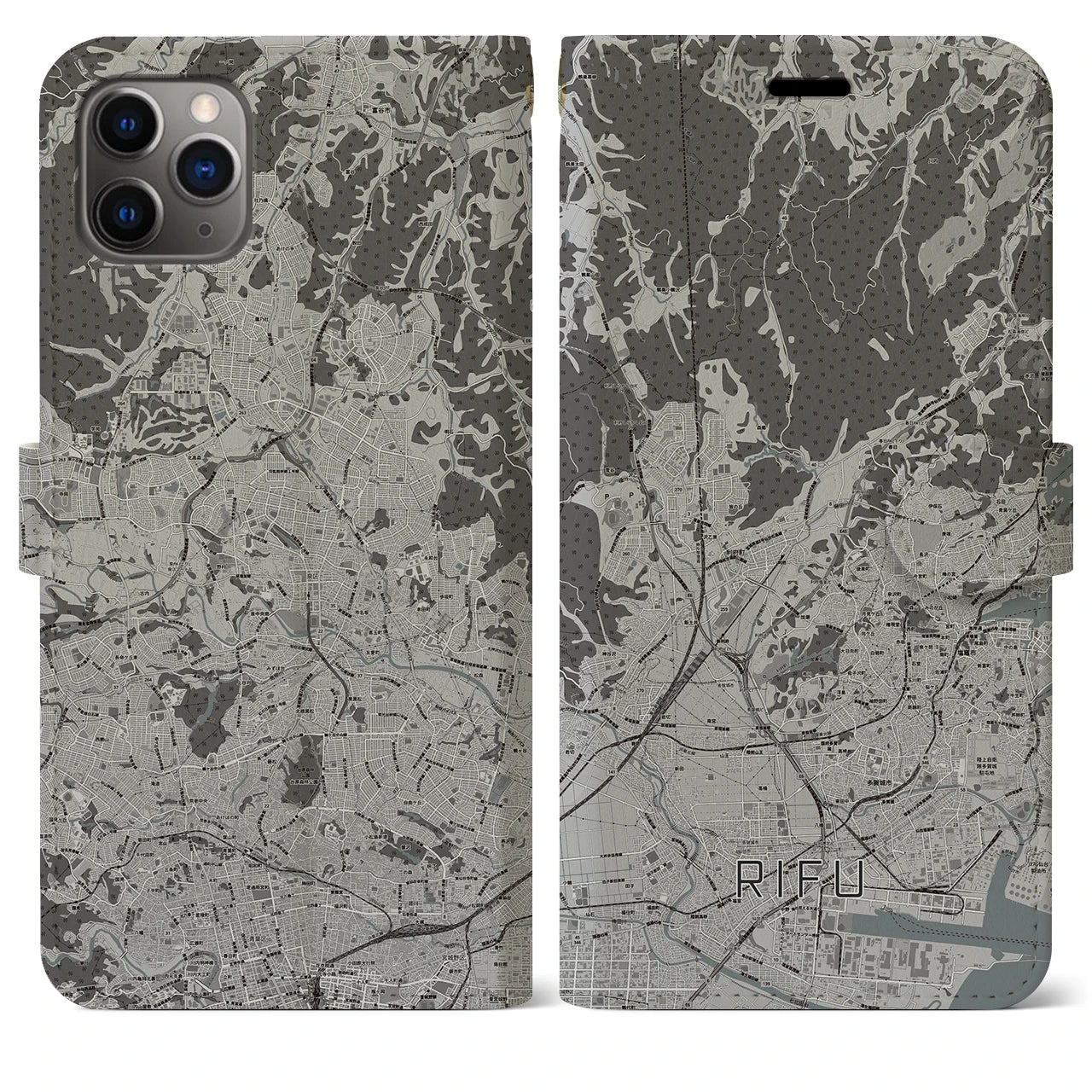 【利府(宮城県)】地図柄iPhoneケース(手帳タイプ)