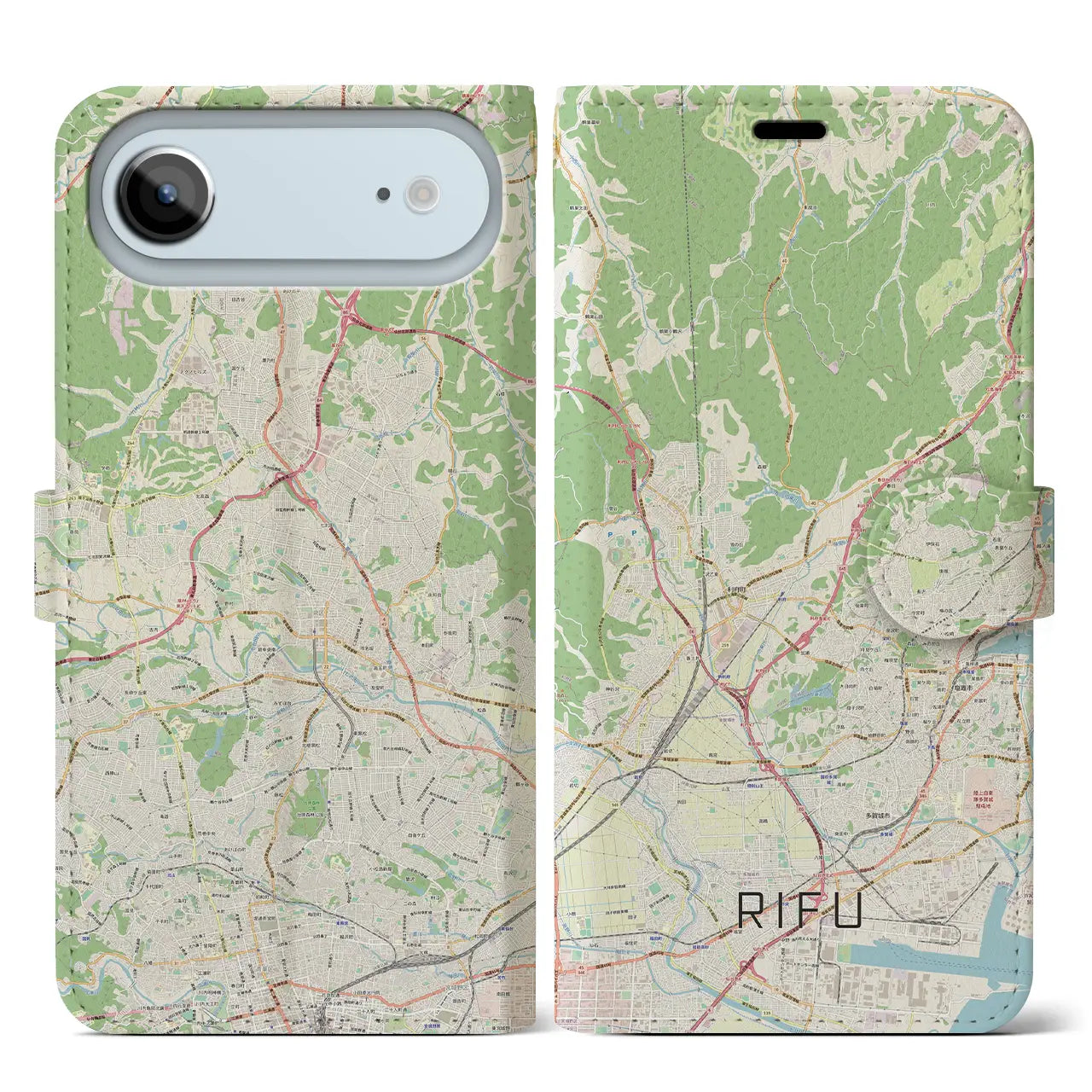 【利府(宮城県)】地図柄iPhoneケース(手帳タイプ)