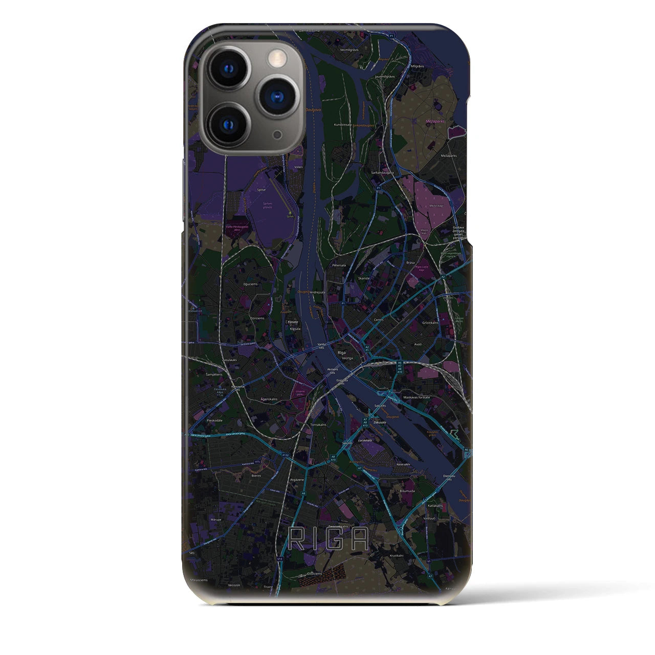 【リガ(ラトビア)】地図柄iPhoneケース(バックカバータイプ)