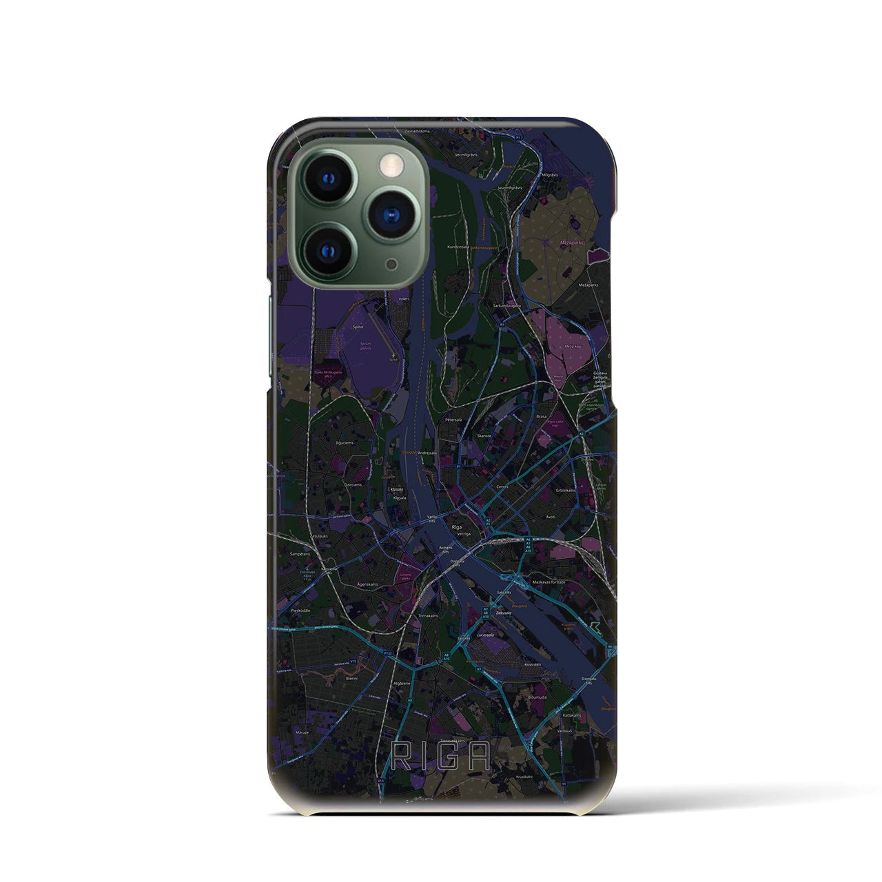 【リガ(ラトビア)】地図柄iPhoneケース(バックカバータイプ)