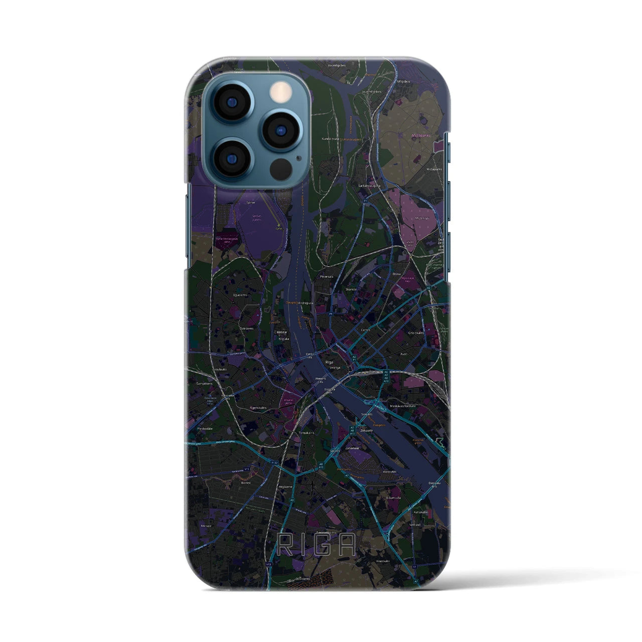【リガ(ラトビア)】地図柄iPhoneケース(バックカバータイプ)